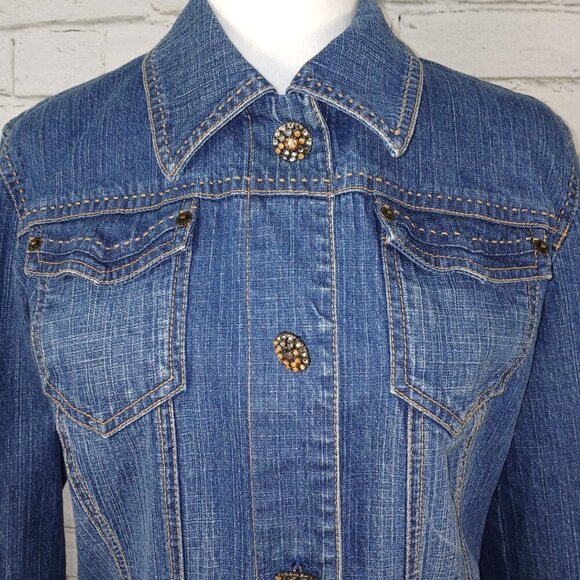 WOMENS DENIUM JACKET BY NANCY BOLEN VINTAGE GREAT CONDITION SIZE MEDIUM - Picture 3 of 11